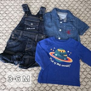 Sean John Denim Overalls and CK Shirt Set